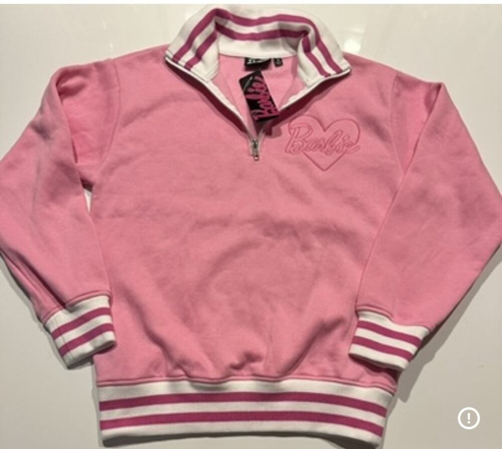 Barbie Woman's Sweatshirt Size Small NWT Pink Lightweight Spring Casual Summer